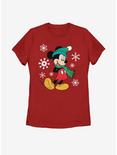 Disney Mickey Mouse Big Holiday Mickey Womens T-Shirt, RED, hi-res