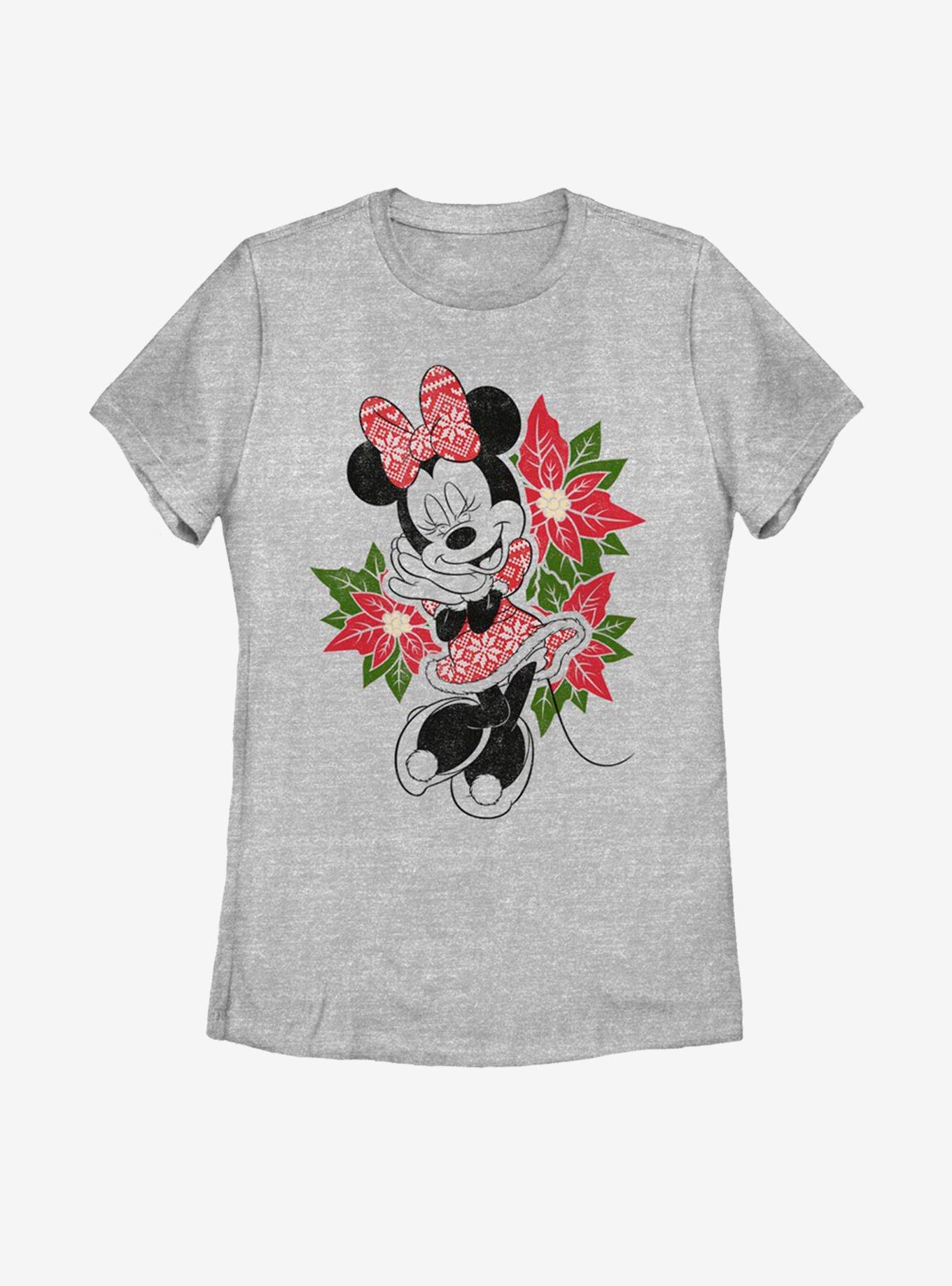 Disney Mickey Mouse Christmas Fairisle Minnie Womens T-Shirt, ATH HTR, hi-res