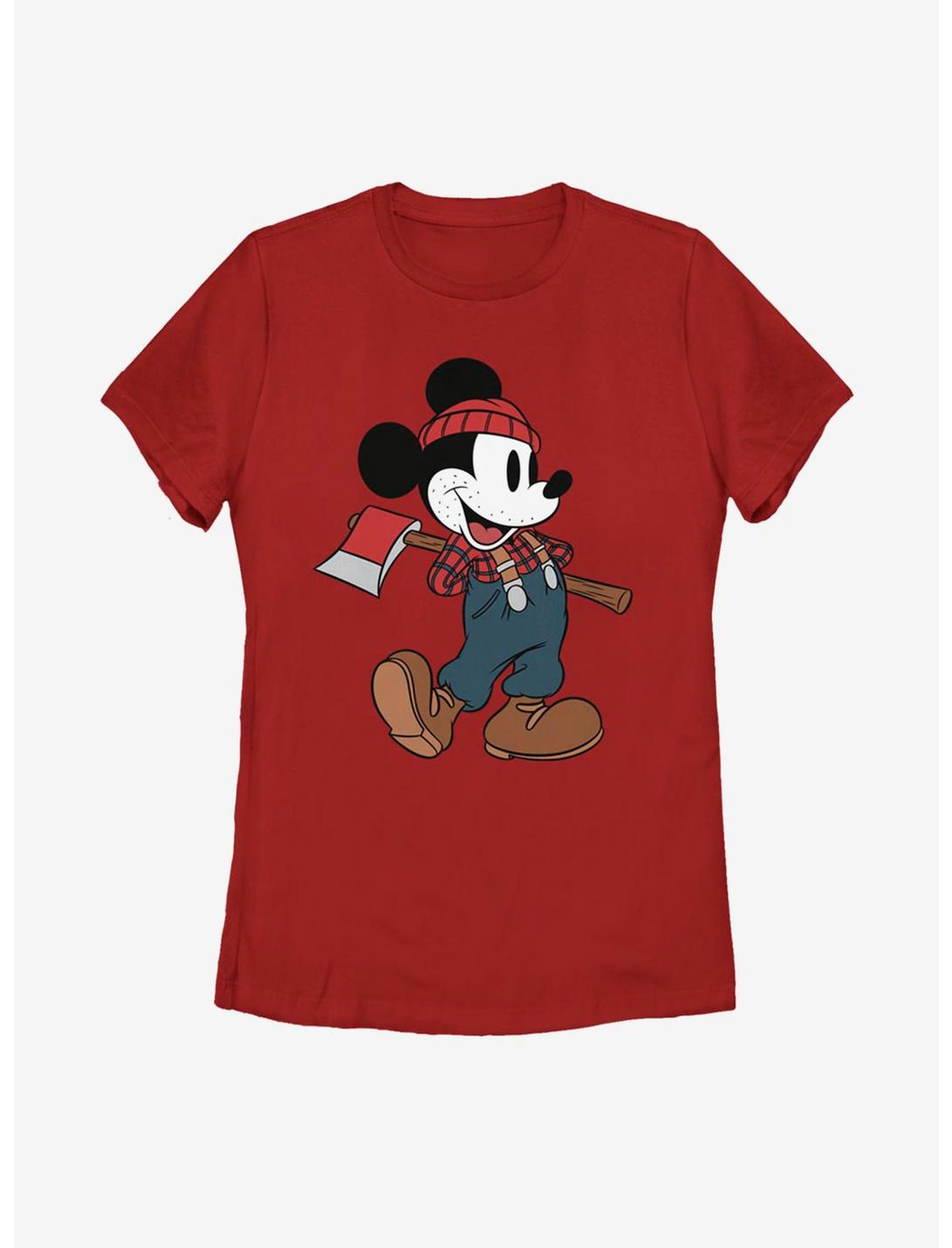 Disney Mickey Mouse Lumberjack Mickey Womens T-Shirt, RED, hi-res