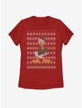 Disney Donald Duck Christmas Pattern Womens T-Shirt, RED, hi-res