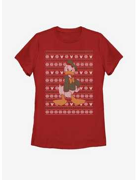 Disney Donald Duck Christmas Pattern Womens T-Shirt, , hi-res