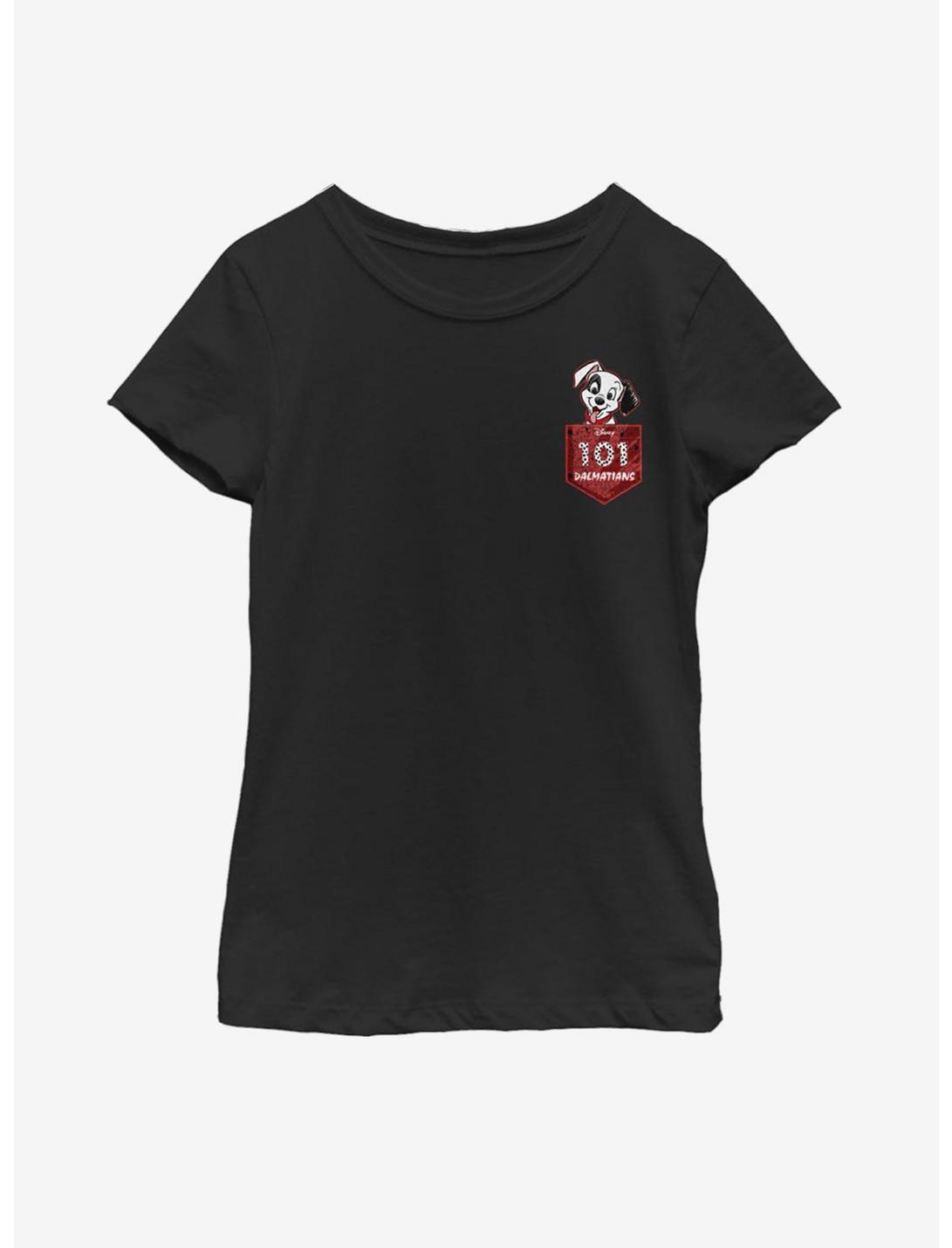 Disney 101 Dalmatians Faux Pocket Puppy Youth Girls T-Shirt, BLACK, hi-res