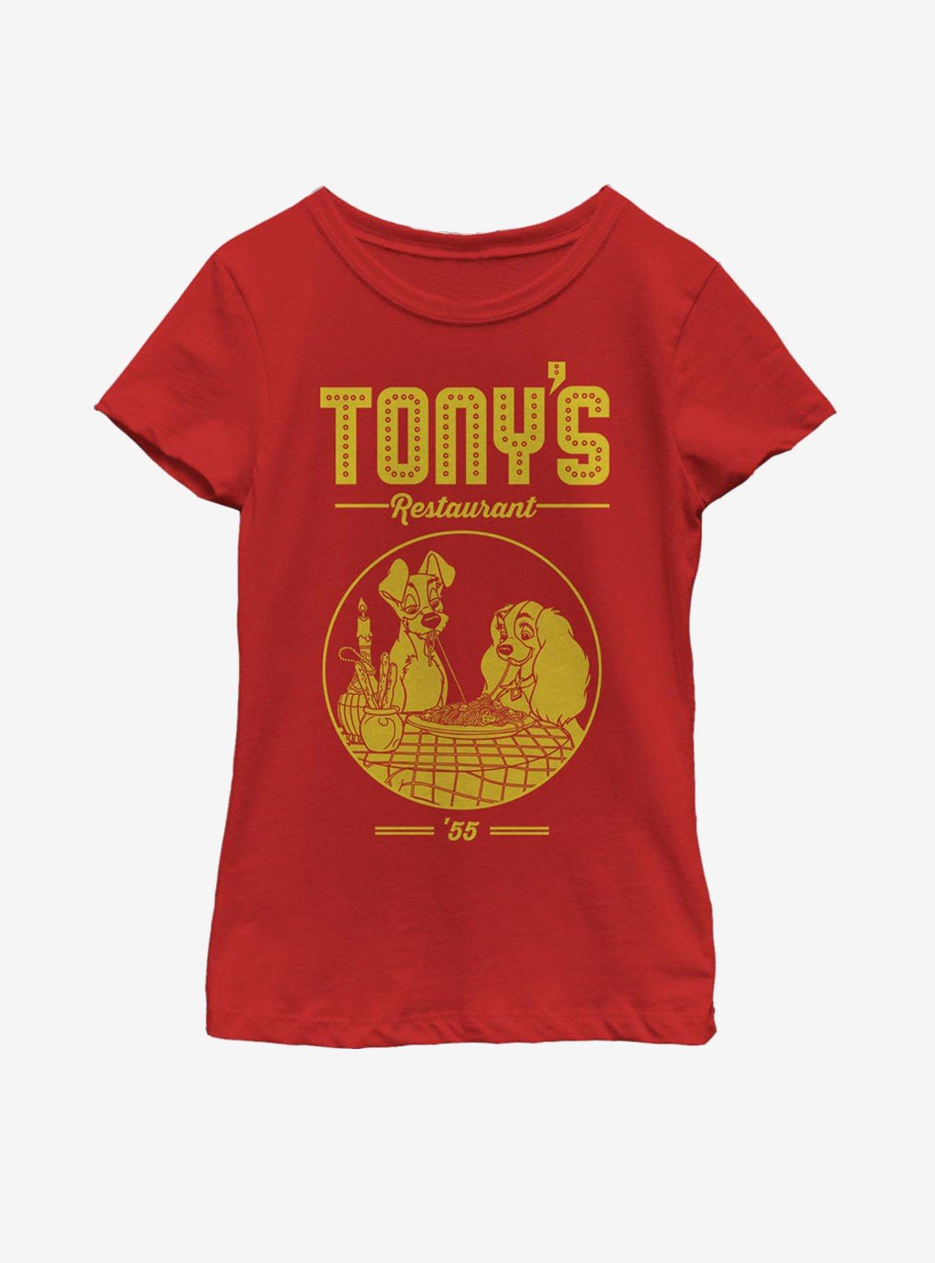 Disney Lady And The Tramp Tony's Restaurant Youth Girls T-Shirt, , hi-res