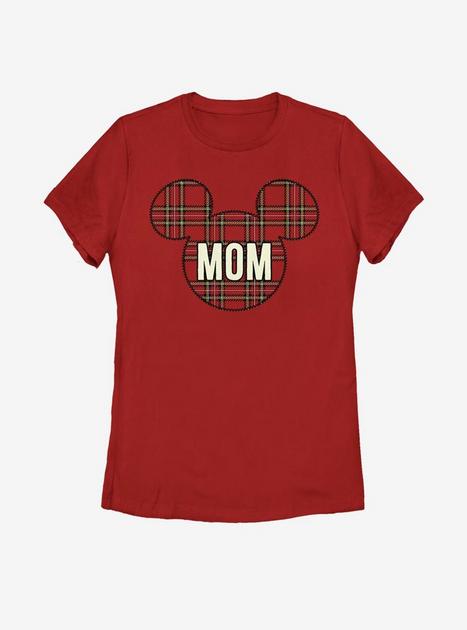 Disney Mickey Mouse Mom Holiday Patch Womens T-Shirt - RED | BoxLunch