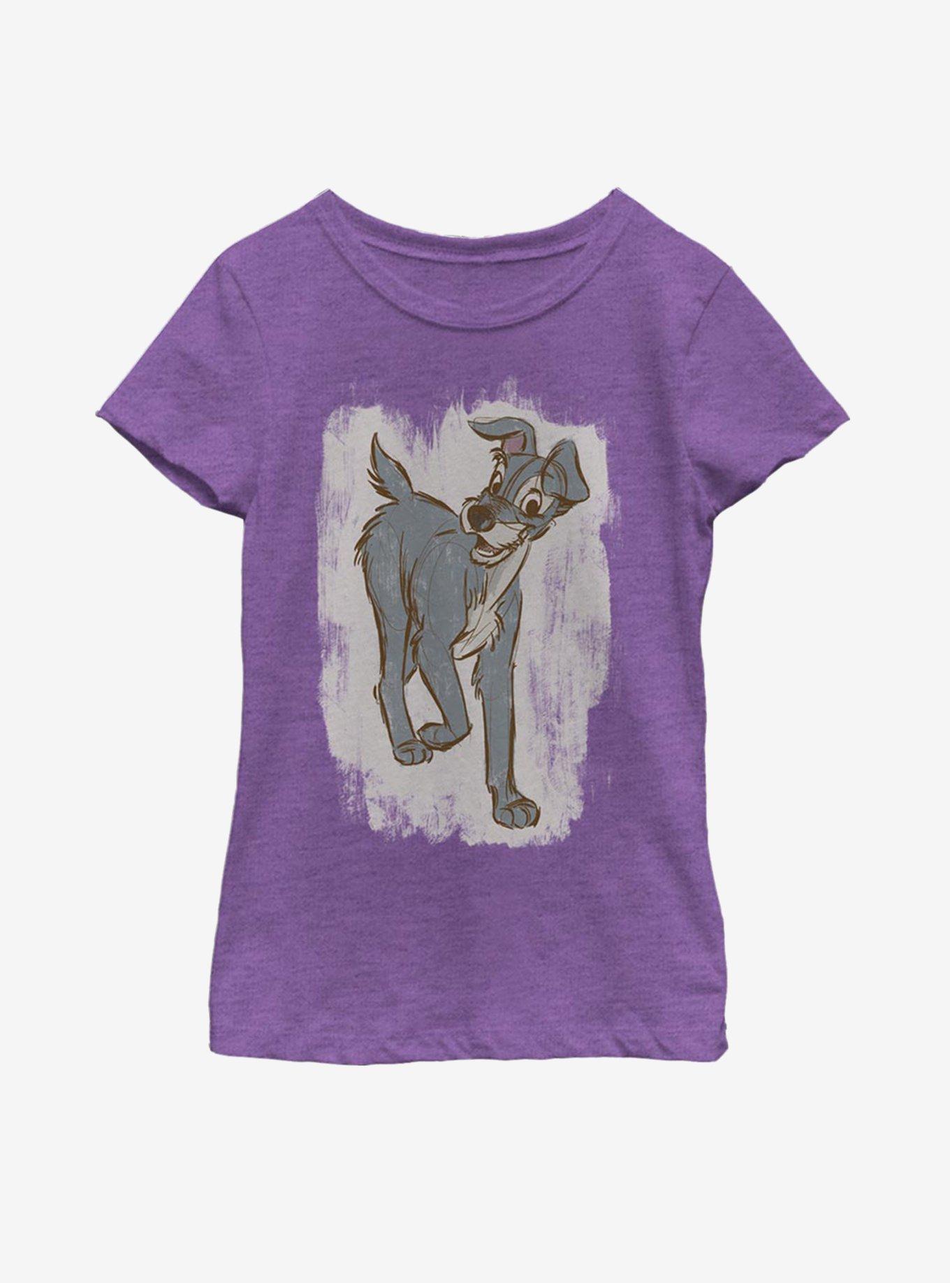 Disney Lady And The Tramp Chalk Tramp Youth Girls T-Shirt, , hi-res