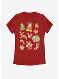 Disney Mickey Mouse Gingerbread Icons Womens T-Shirt, RED, hi-res