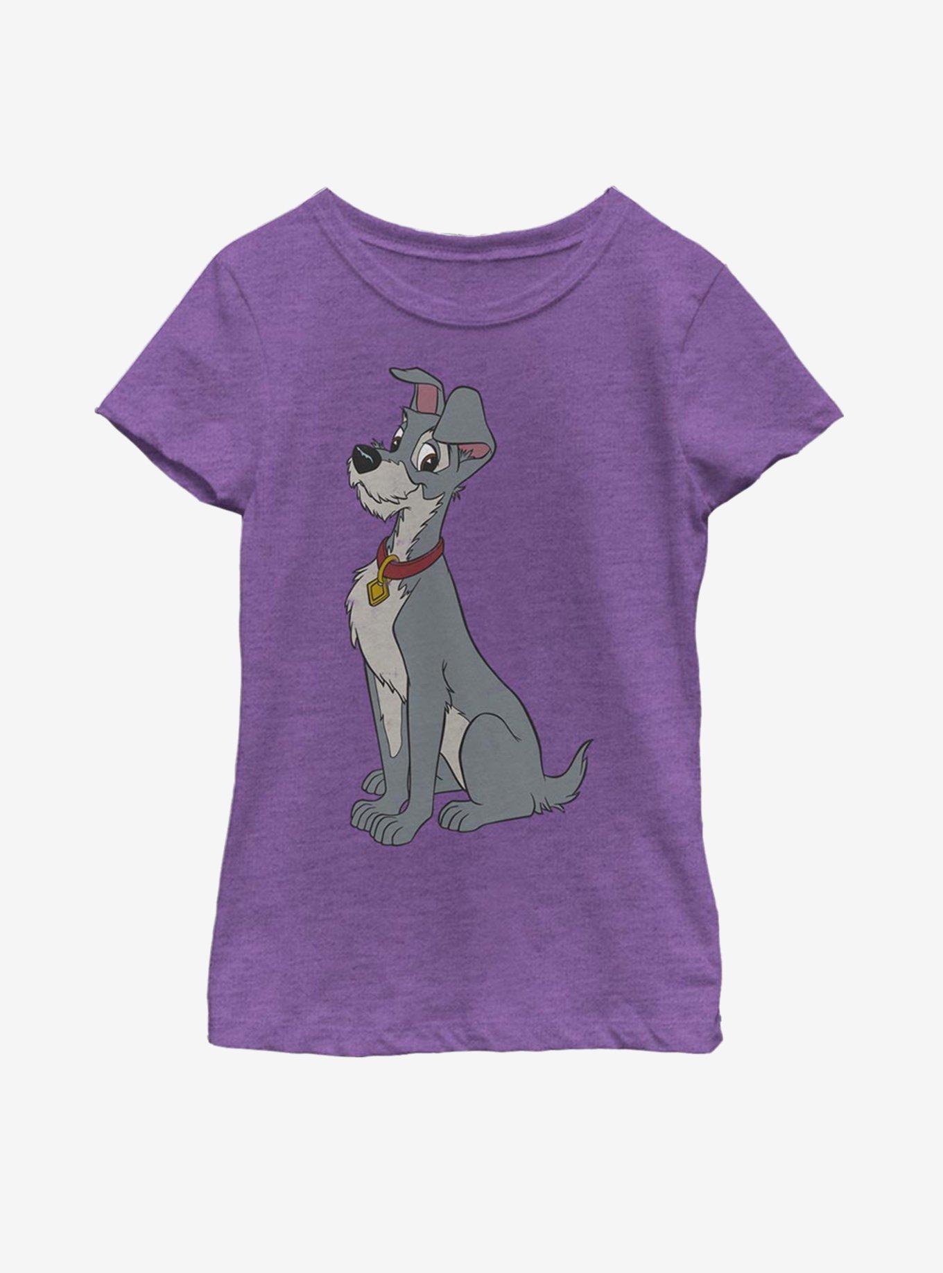 Disney Lady And The Tramp Classic Tramp Youth Girls T-Shirt, PURPLE BERRY, hi-res