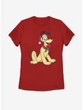 Disney Mickey Mouse Pluto Santa Hat Womens T-Shirt, RED, hi-res