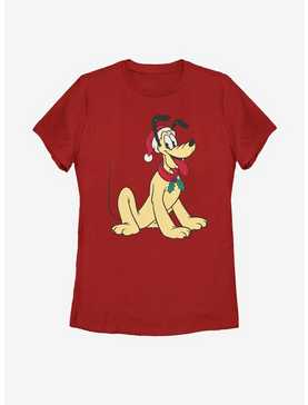 Disney Mickey Mouse Pluto Santa Hat Womens T-Shirt, , hi-res