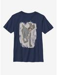 Disney Lady And The Tramp Chalk Tramp Youth T-Shirt, NAVY, hi-res