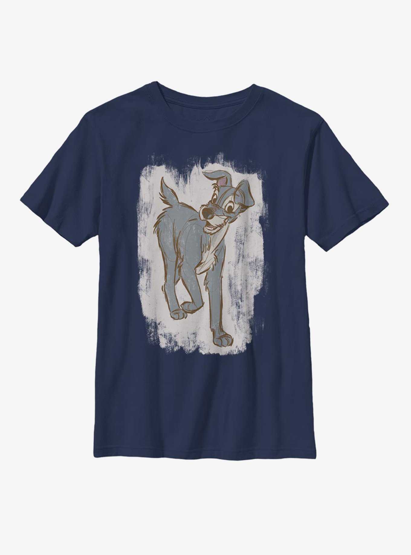 Disney Lady And The Tramp Chalk Tramp Youth T-Shirt, , hi-res