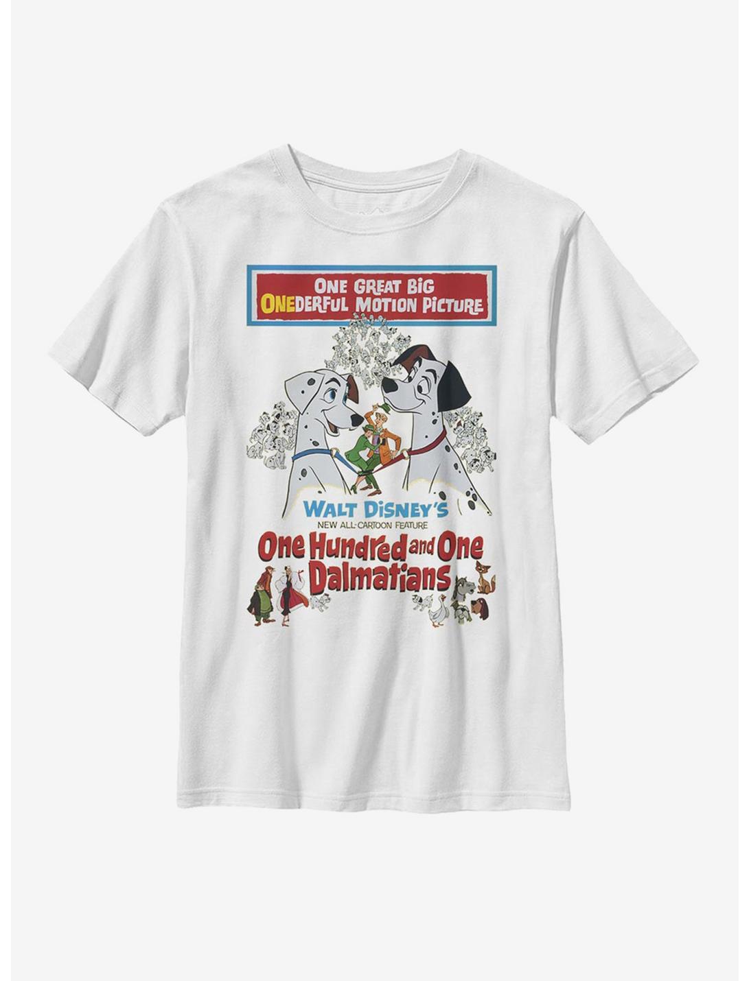 Disney 101 Dalmatians Vintage Poster Youth T-Shirt, WHITE, hi-res