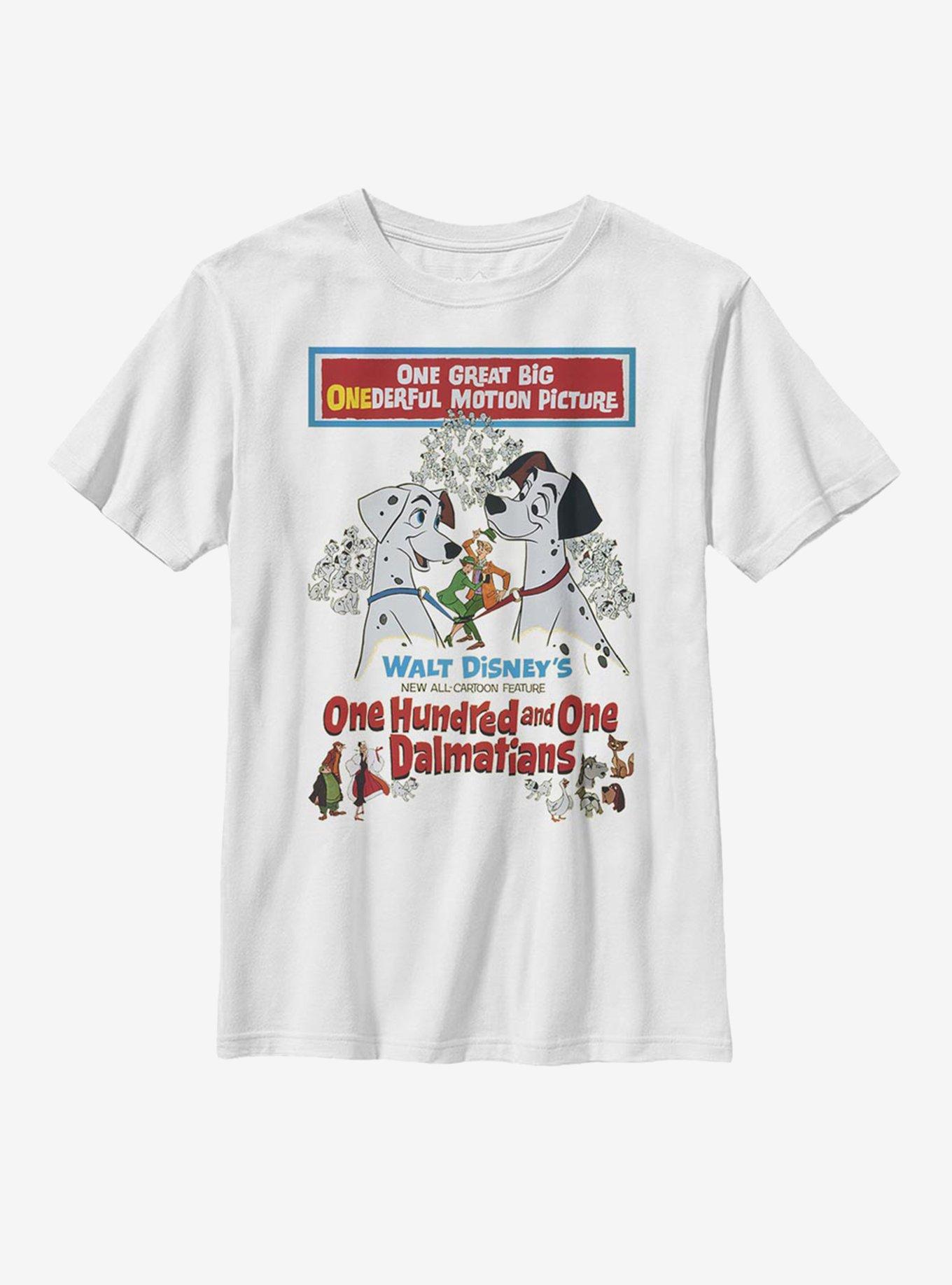 Disney 101 Dalmatians Vintage Poster Youth T-Shirt, WHITE, hi-res