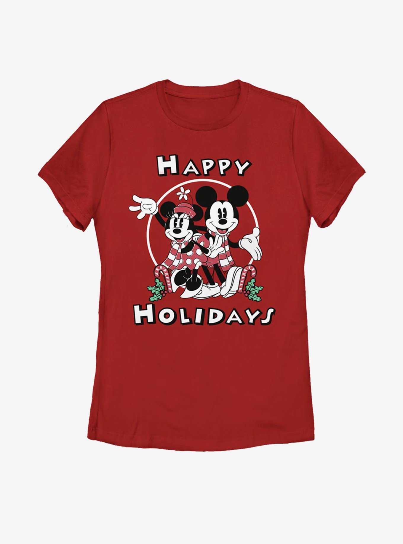 Disney Mickey Mouse & Minnie Holiday Womens T-Shirt, , hi-res