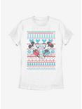 Disney Mickey Mouse & Minnie Christmas Pattern Womens T-Shirt, WHITE, hi-res
