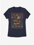Disney Mickey Mouse Vintage Mickey Christmas Pattern Womens T-Shirt, NAVY, hi-res