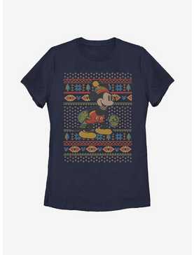 Disney Mickey Mouse Vintage Mickey Christmas Pattern Womens T-Shirt, , hi-res