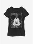 Disney Mickey Mouse All Name Youth Girls T-Shirt, BLACK, hi-res