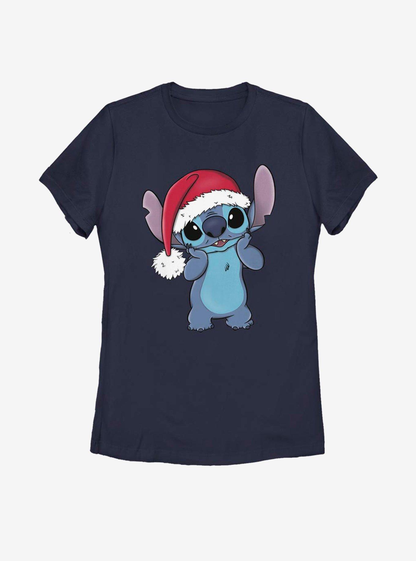 Disney Lilo And Stitch Santa Stitch Womens T-Shirt, NAVY, hi-res