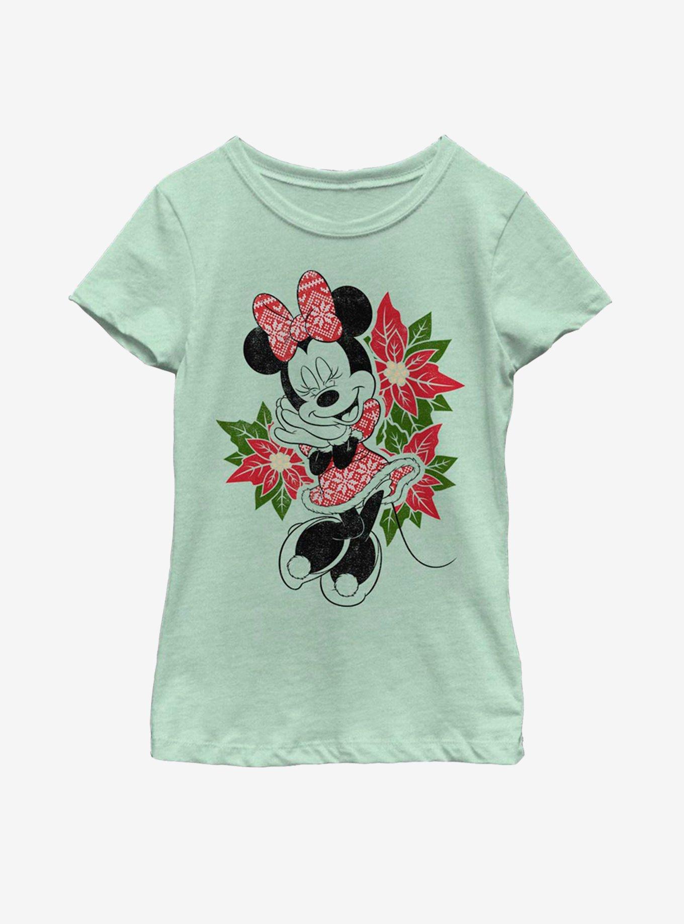 Disney Mickey Mouse Christmas Fairisle Minnie Youth Girls T-Shirt, , hi-res