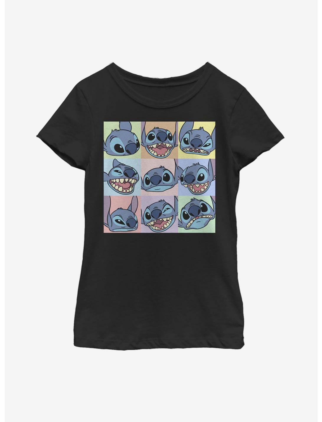 Disney Lilo And Stitch Grid Stitch Youth Girls T-Shirt, BLACK, hi-res