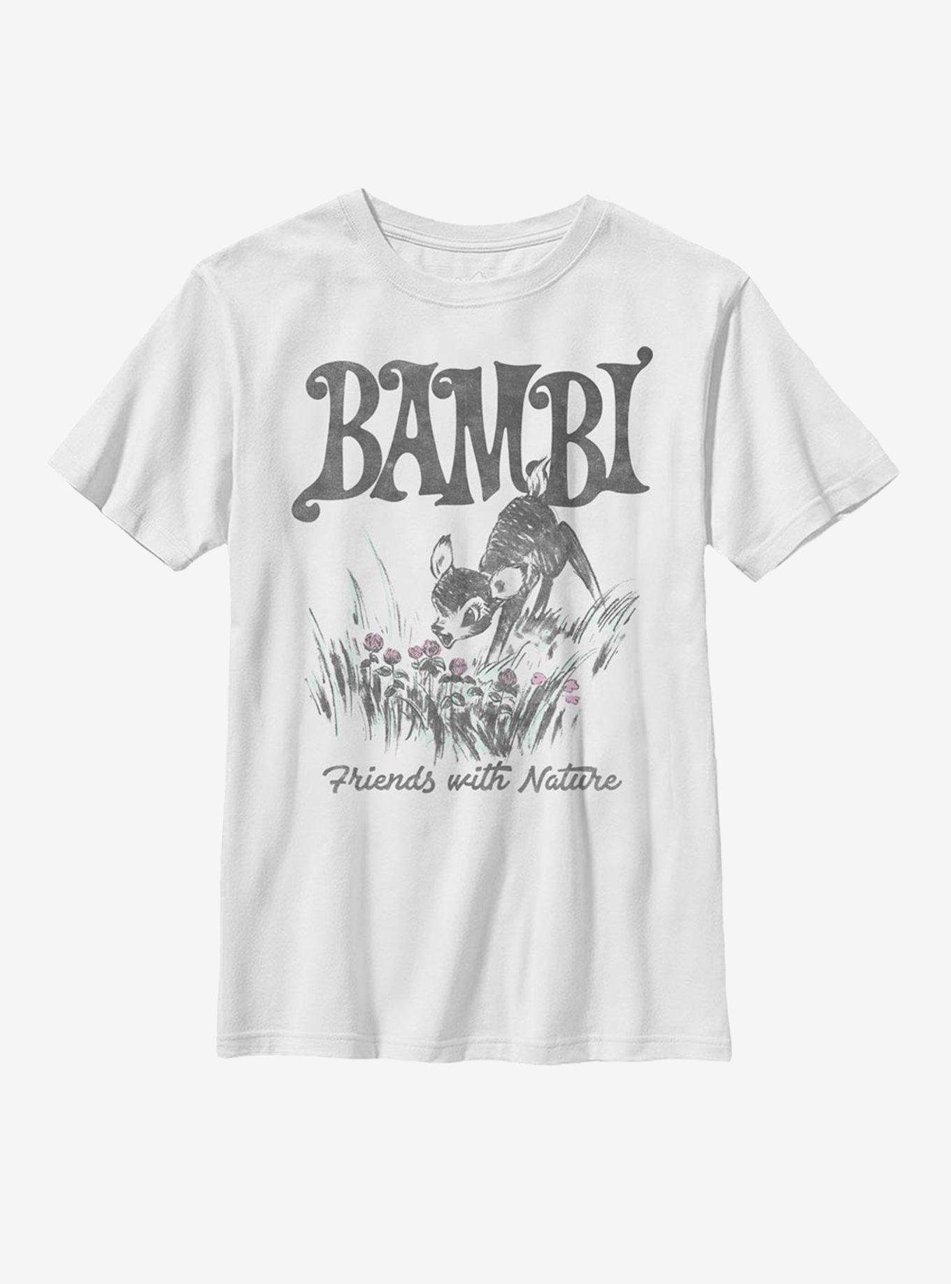 Disney Bambi Friends With Nature Youth T-Shirt, WHITE, hi-res