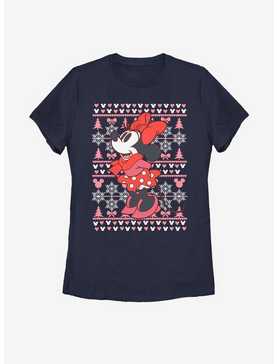 Disney Mickey Mouse Minnie Winter Christmas Pattern Womens T-Shirt, , hi-res