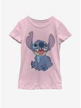 Disney Lilo And Stitch Basic Happy Stitch Youth Girls T-Shirt, PINK, hi-res