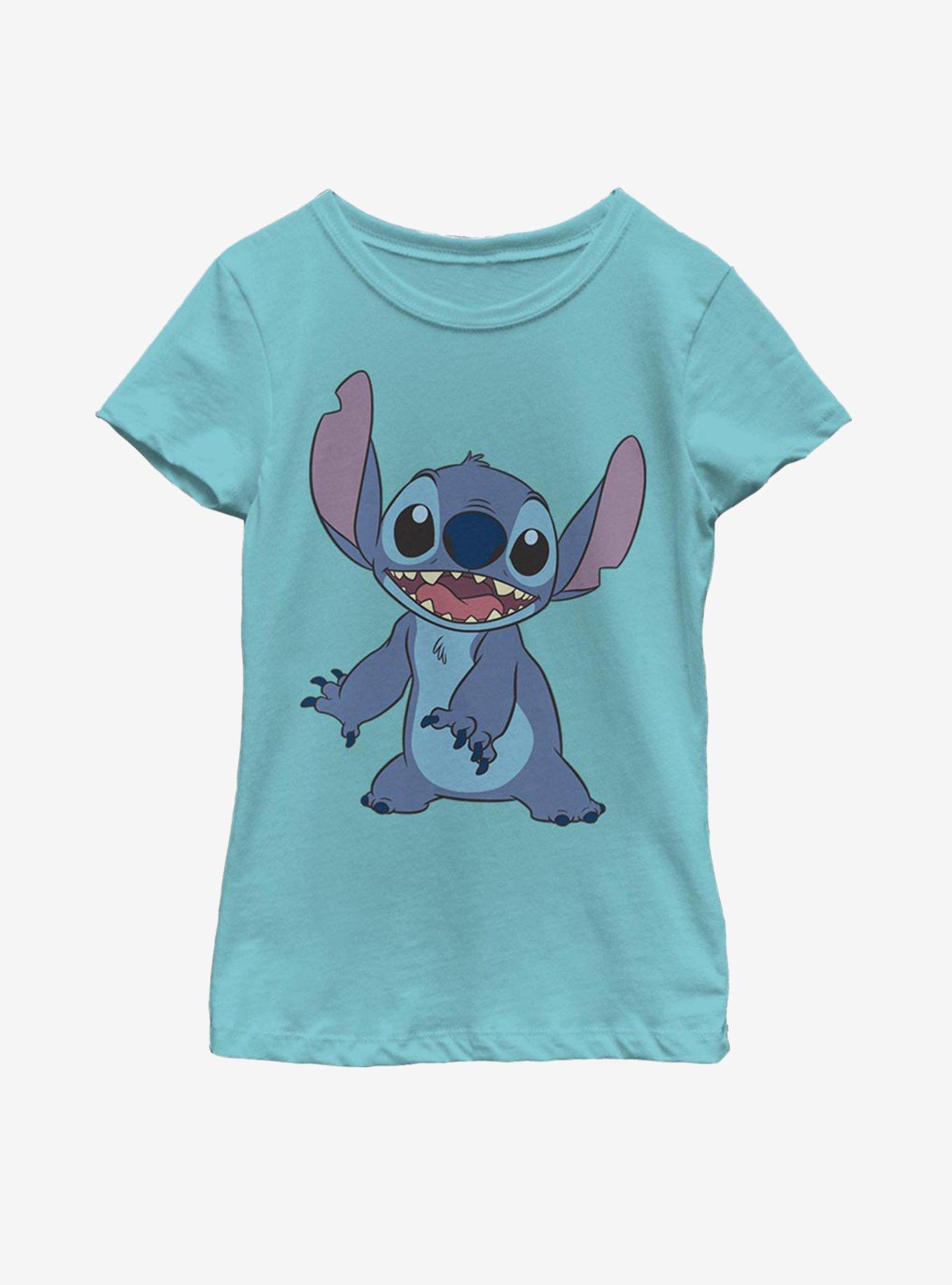 Disney Lilo And Stitch Classic Stitch Youth Girls T-Shirt - BLUE | BoxLunch