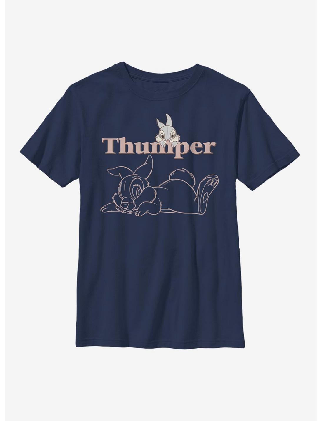 Disney Bambi Thumper Line Art Youth T-Shirt, NAVY, hi-res