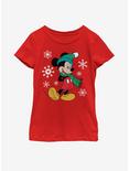 Disney Mickey Mouse Big Holiday Mickey Youth Girls T-Shirt, RED, hi-res