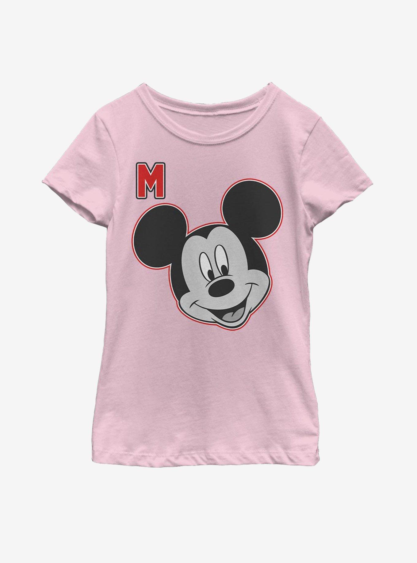 Disney Mickey Mouse Letter Mickey Youth Girls T-Shirt