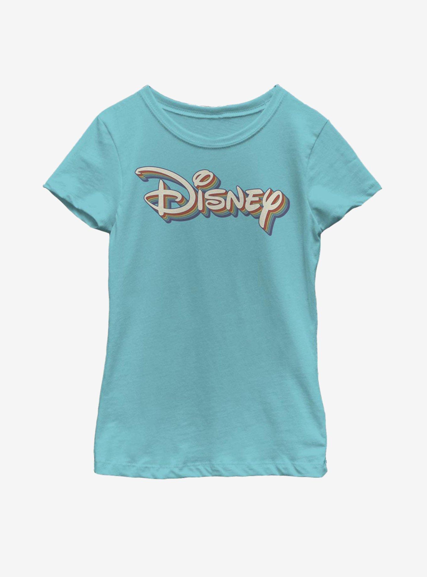 Disney Retro Rainbow Logo Youth Girls T-Shirt, , hi-res