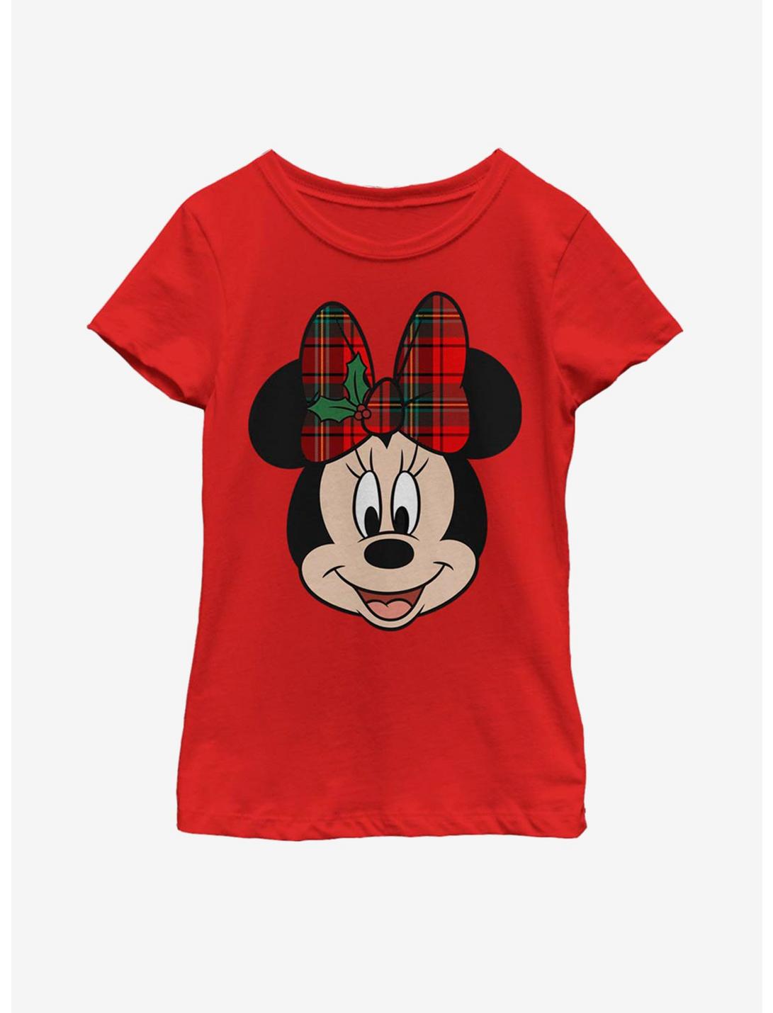 Disney Mickey Mouse Big Minnie Holiday Youth Girls T-Shirt, RED, hi-res