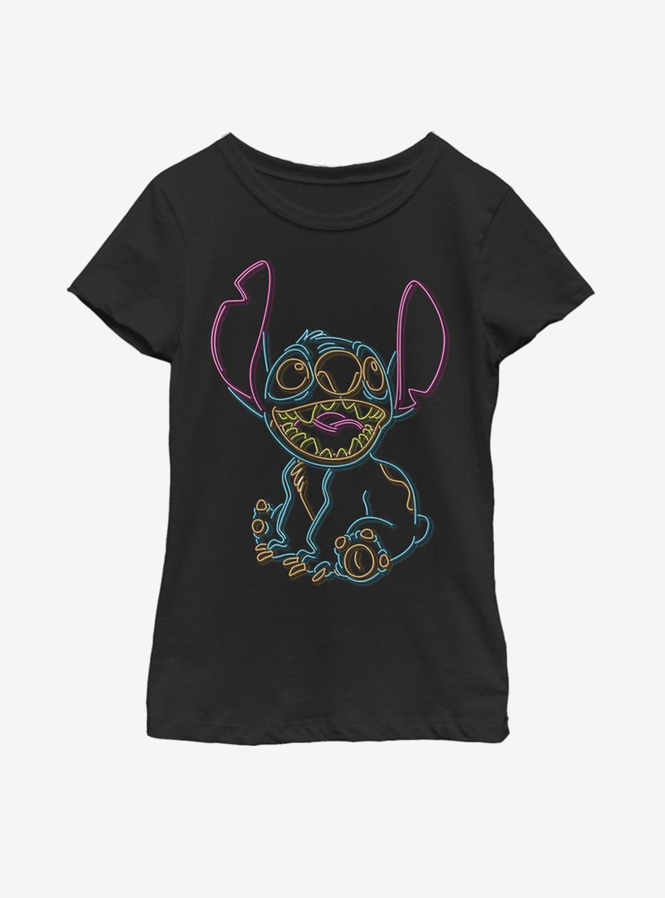 Disney Lilo And Stitch Neon Stitch Youth Girls T-Shirt