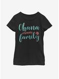 Disney Lilo And Stitch Ohana Script Youth Girls T-Shirt, BLACK, hi-res