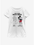 Disney Mickey Mouse Drawing Youth Girls T-Shirt, WHITE, hi-res