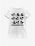 Disney Mickey Mouse Expressions Youth Girls T-Shirt, WHITE, hi-res