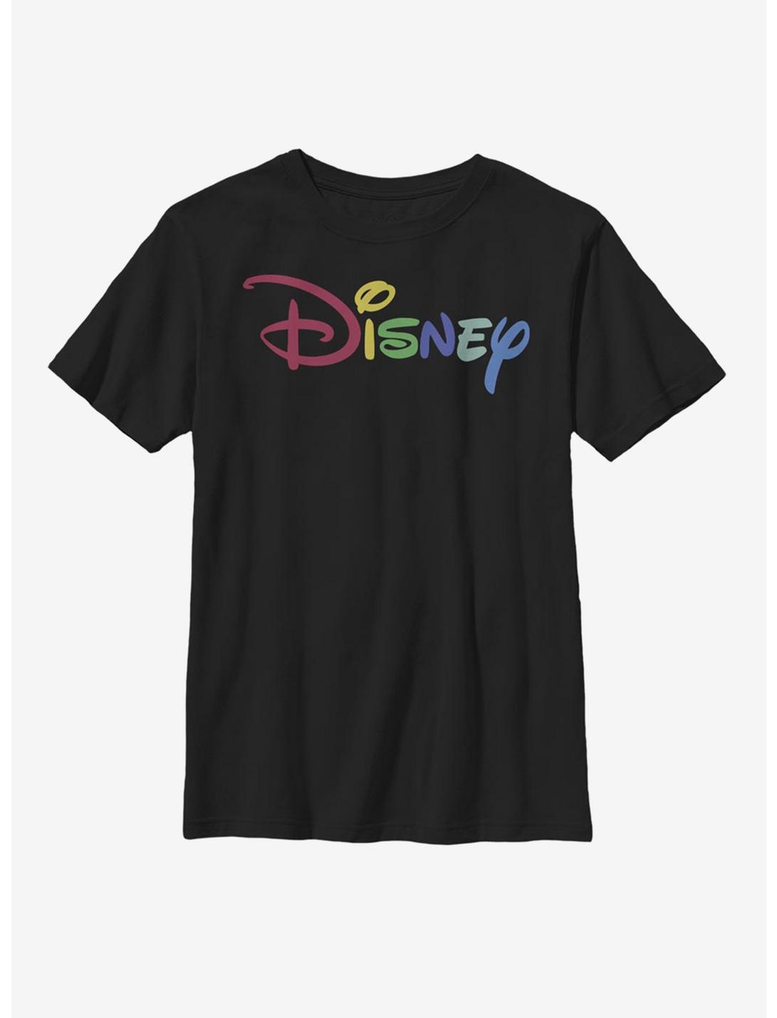 Disney Multicolor Logo Youth T-Shirt, BLACK, hi-res