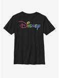 Disney Multicolor Logo Youth T-Shirt, BLACK, hi-res