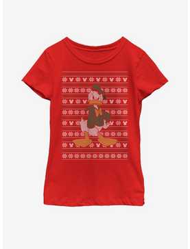 Disney Donald Duck Christmas Pattern Youth Girls T-Shirt, , hi-res