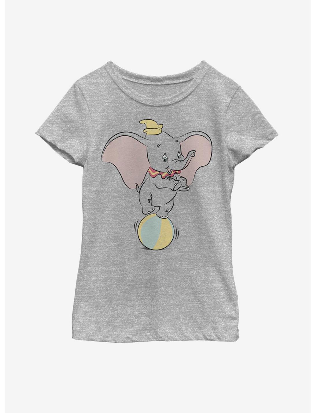 Disney Dumbo Ball Pose Youth Girls T-Shirt, ATH HTR, hi-res