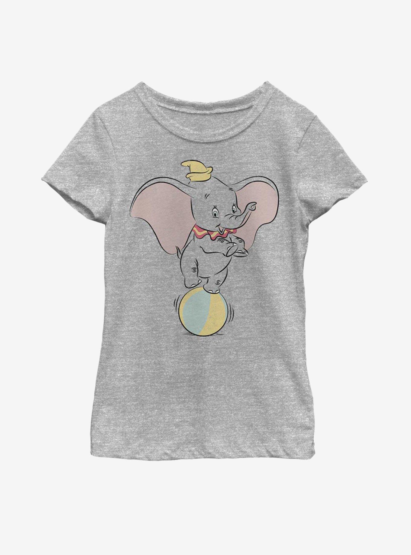 Disney Dumbo Ball Pose Youth Girls T-Shirt, ATH HTR, hi-res