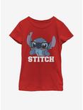 Disney Lilo And Stitch Thinking Glasses Youth Girls T-Shirt, RED, hi-res