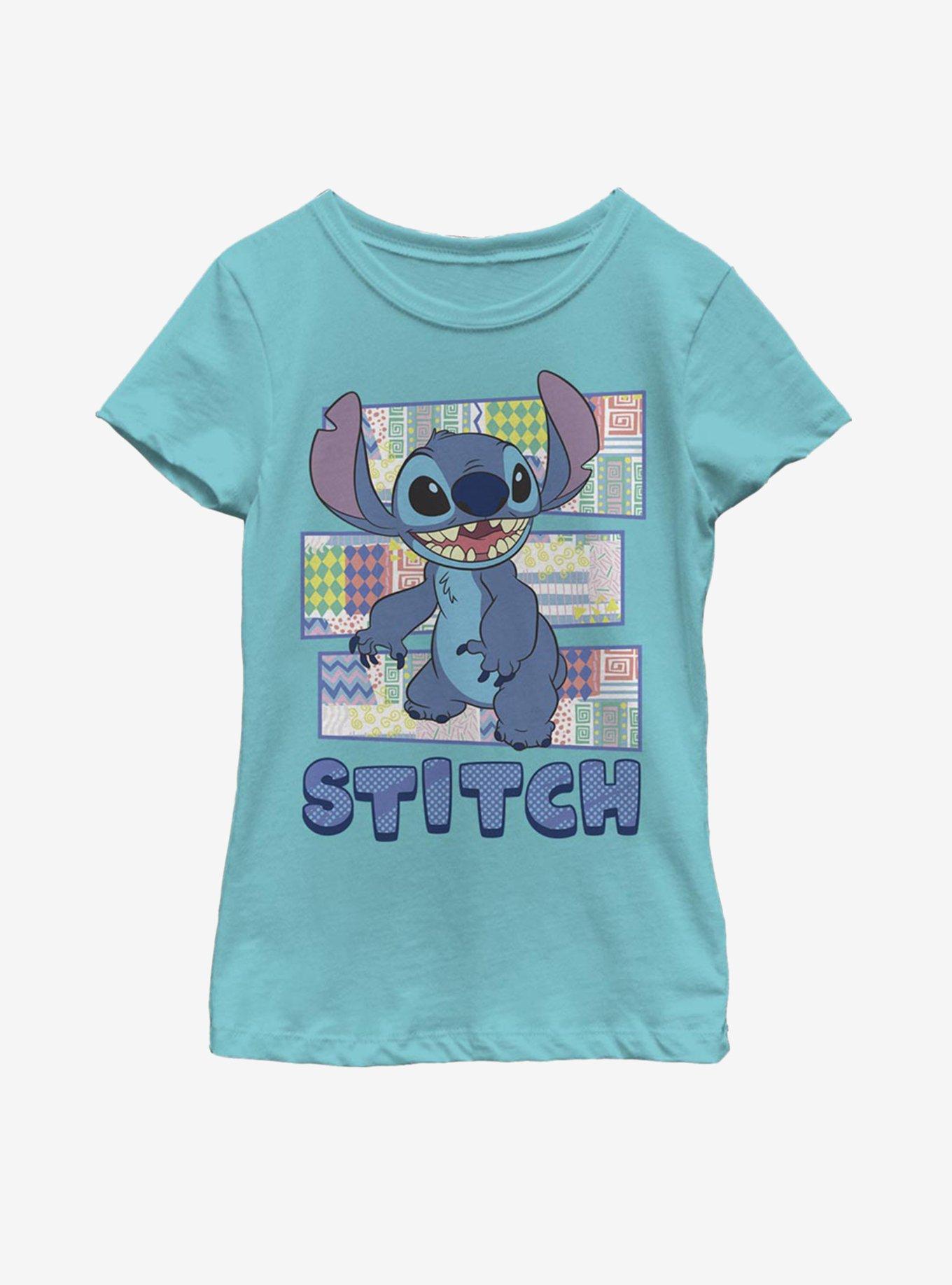 Disney Lilo And Stitch Patterned Stitch Youth Girls T-Shirt, TAHI BLUE, hi-res