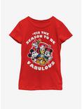 Disney Mickey Mouse Fabulous Holiday Youth Girls T-Shirt, RED, hi-res