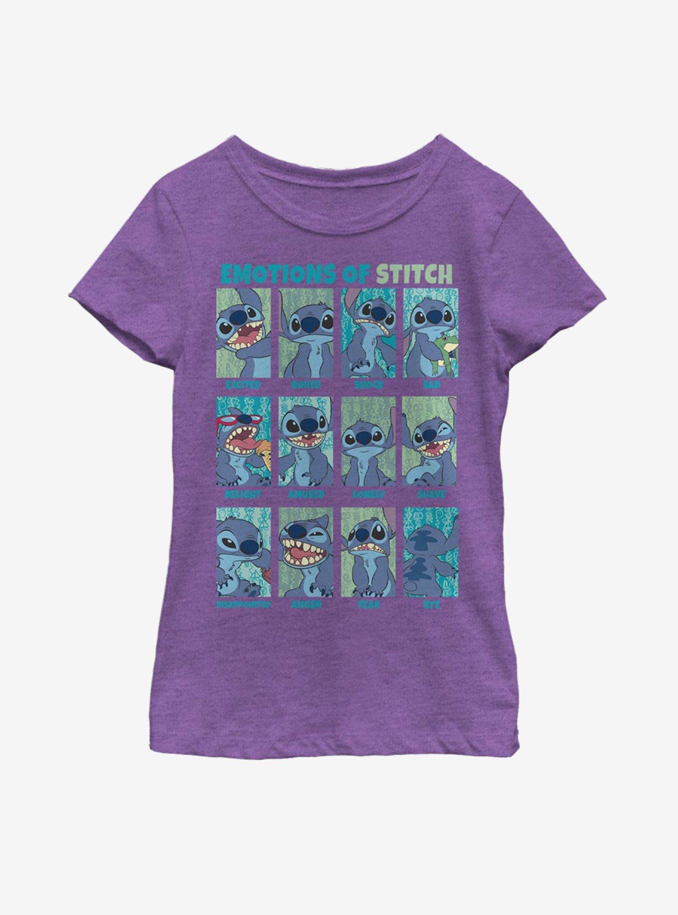 Disney Lilo And Stitch Emotions Of Stitch Youth Girls T-Shirt