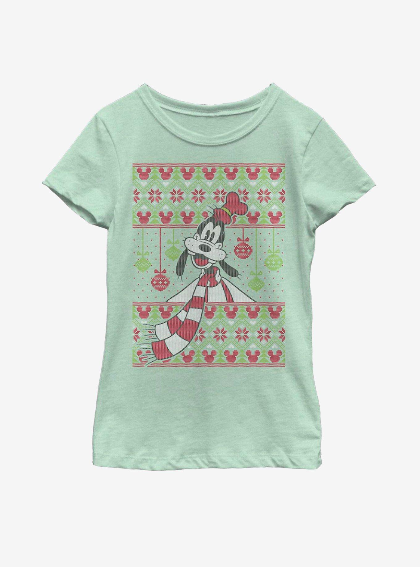 Disney Goofy Ornament Christmas Pattern Youth Girls T-Shirt, , hi-res