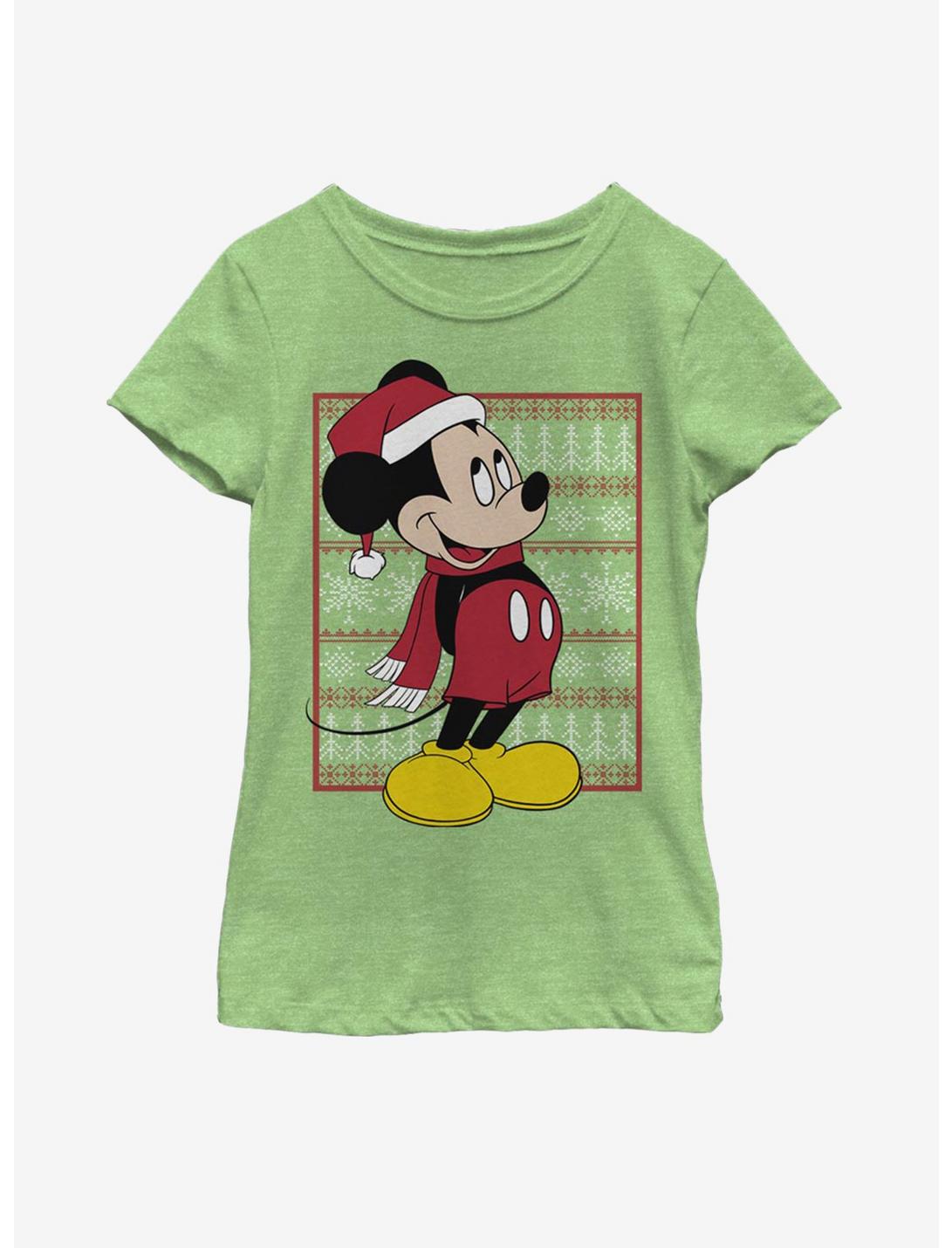 Disney Mickey Mouse Ugly Christmas Pattern Youth Girls T-Shirt, , hi-res