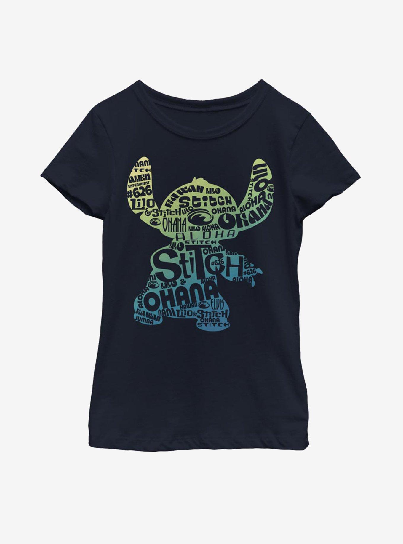 Disney Lilo And Stitch Fill Youth Girls T-Shirt, NAVY, hi-res